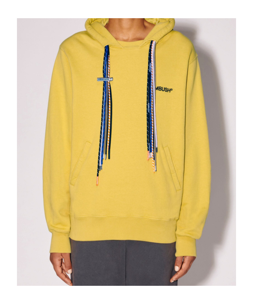 Ambush Multicord-drawstring Cotton Hoodie In Yellow