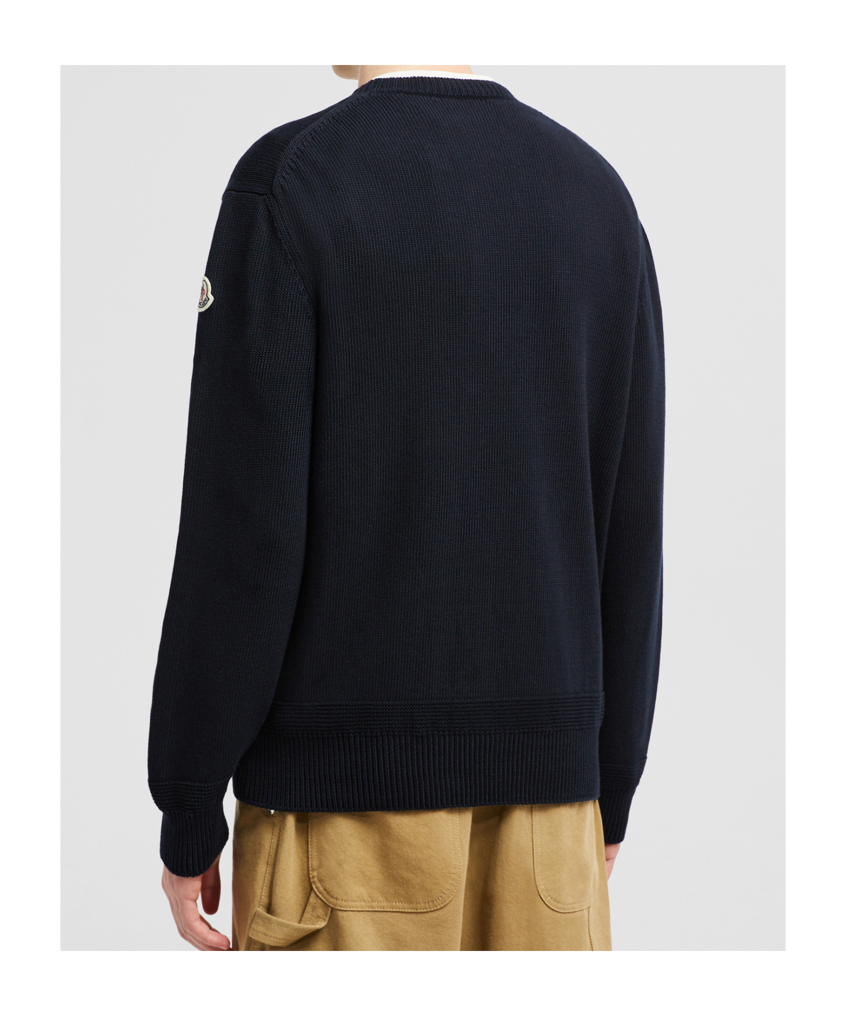 Moncler Wool And Cashmere Crewneck Sweater In Blue