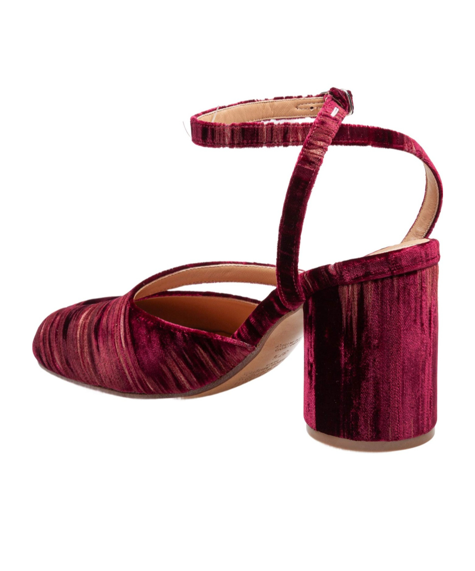 Maison Margiela Chenille Tabi Sandals With Asymmetrical Strap In Red