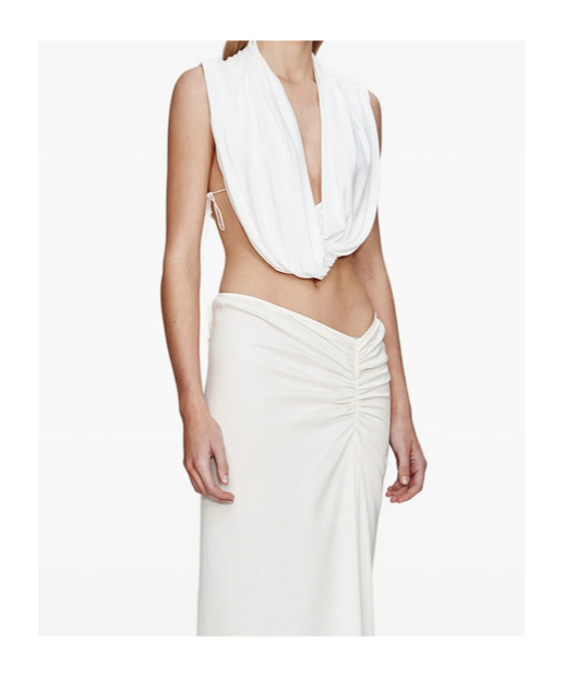 Christopher Esber Interlock Jersey Drape Top In White