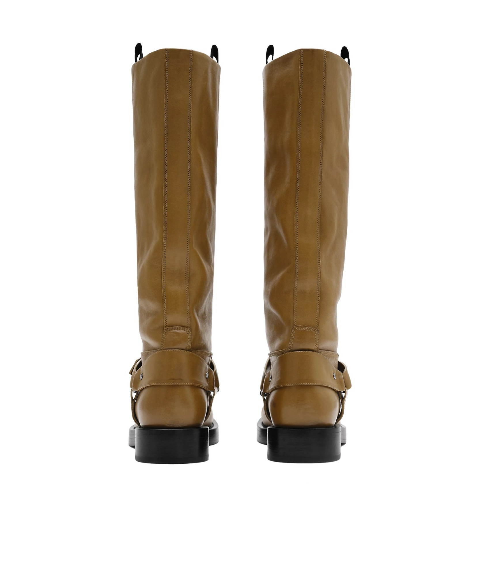 Burberry Leather Saddle Knee-high Boots In Brown
