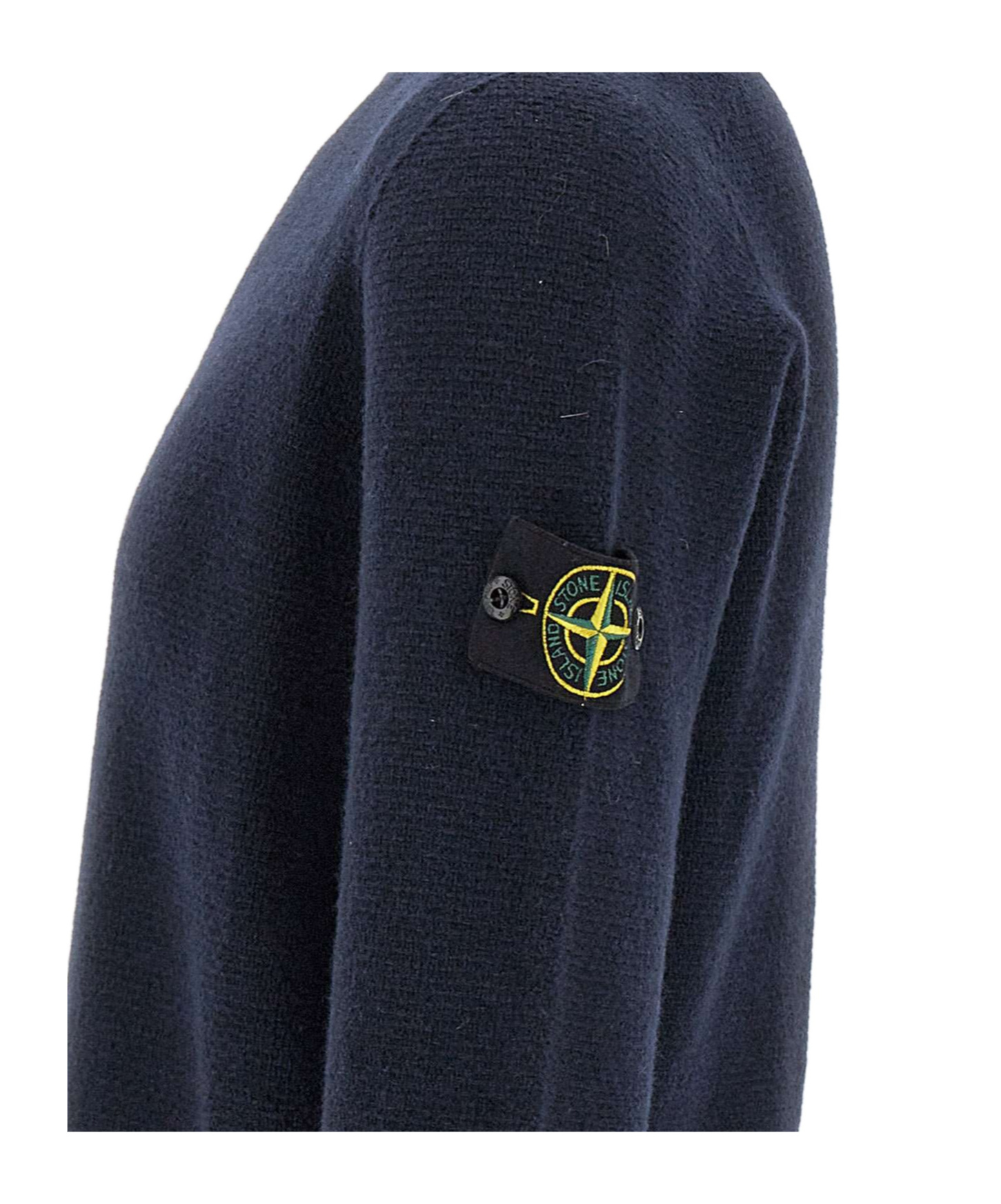 Stone Island Round-collar And Long-sleeved Sweater In Blue