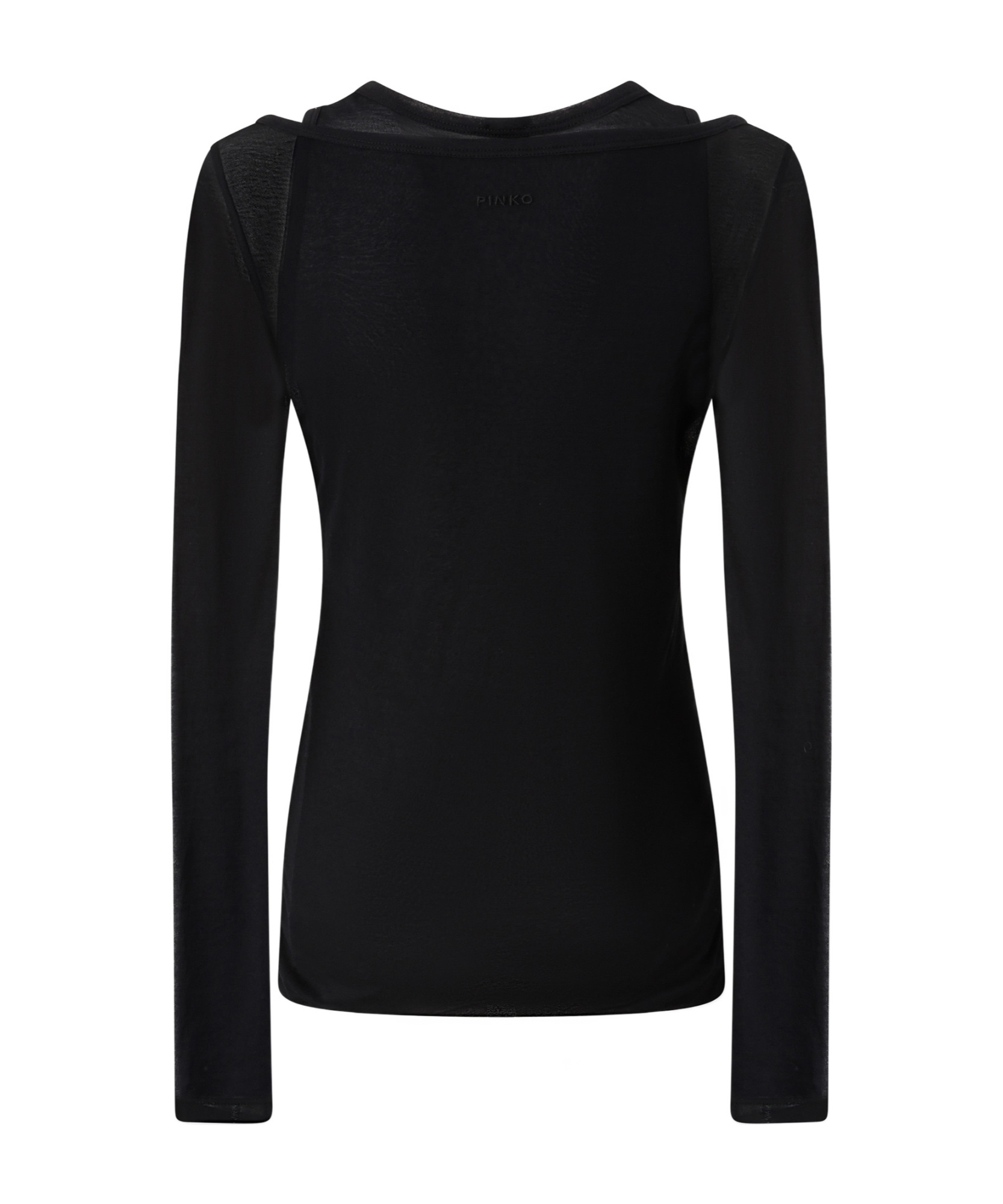 Pinko Light Gauze Long-sleeved Sweater In Black