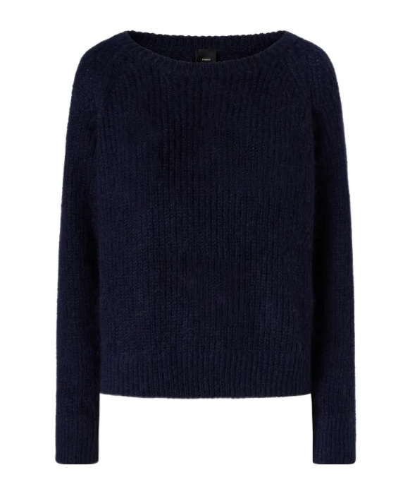 Pinko Fringe-detail Sweater With Mesh Knit Panels In Blue