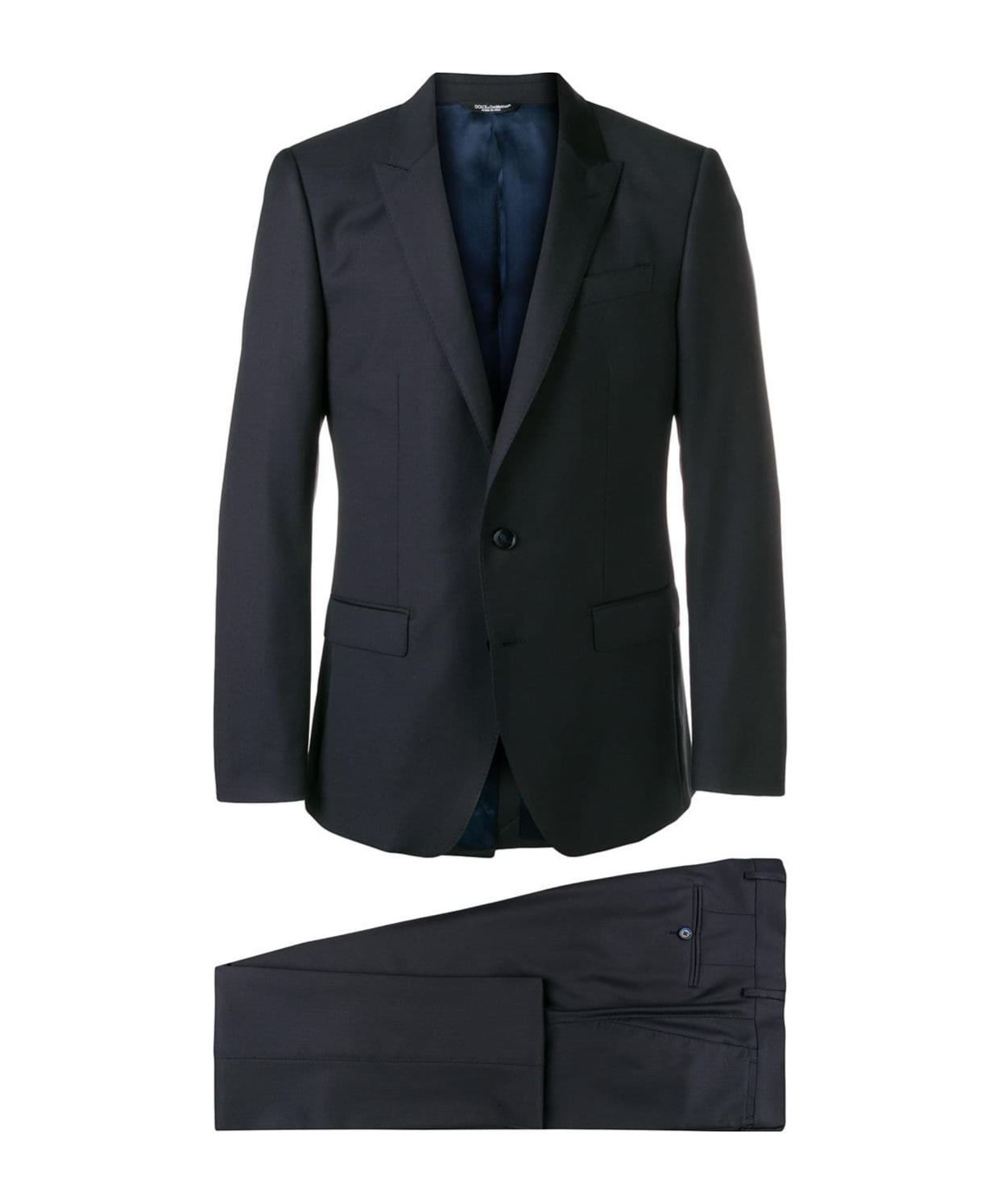Dolce & Gabbana Dark Blue Wool Napoli Formal 2 Piece Suit