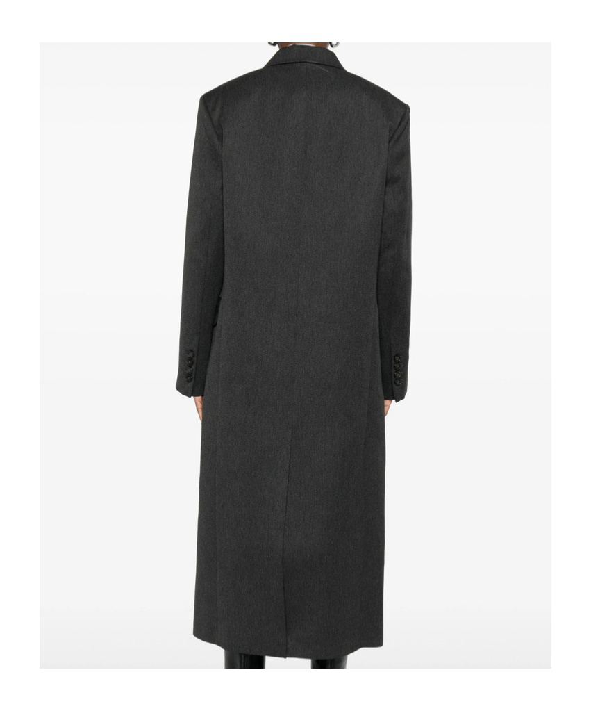 The Frankie Shop Jane Double-breasted Coat In Black
