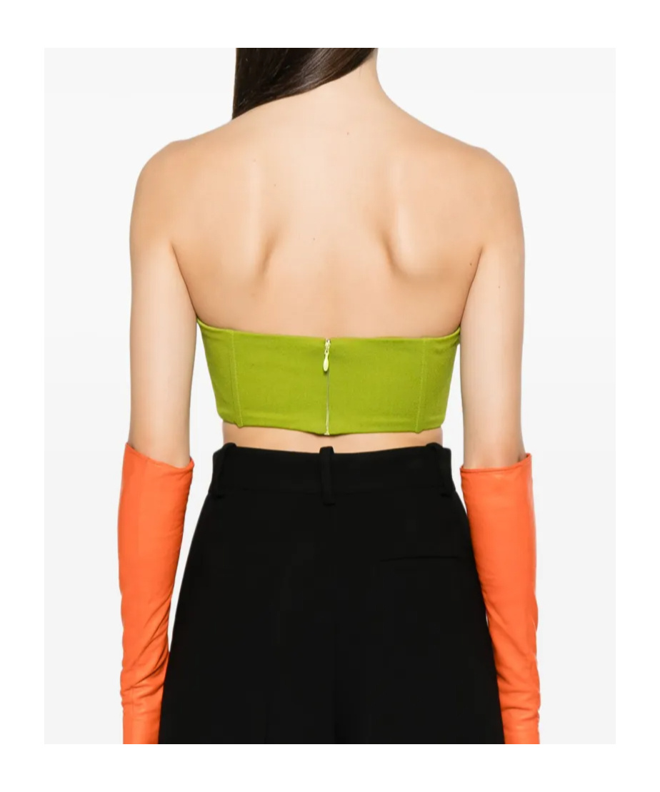 Shop Jean Paul Gaultier Conical-cup Crop Top In Acidgreen