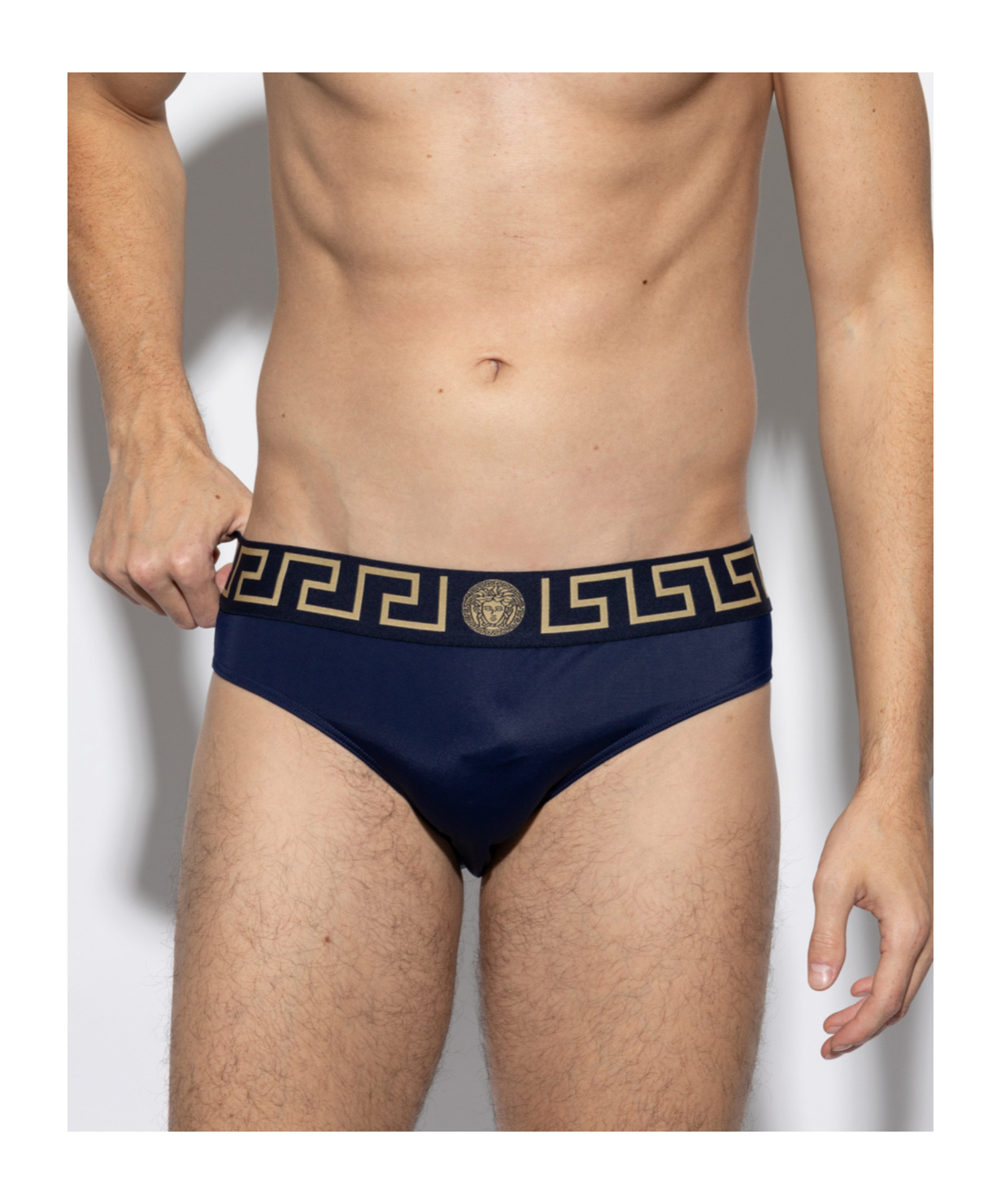 Versace Greca Border Briefs In Black