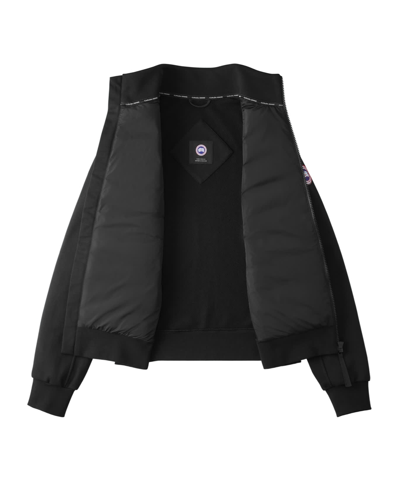 Canada Goose Wattierte Hybridge Huron Jacke Mit Reissverschluss In Black