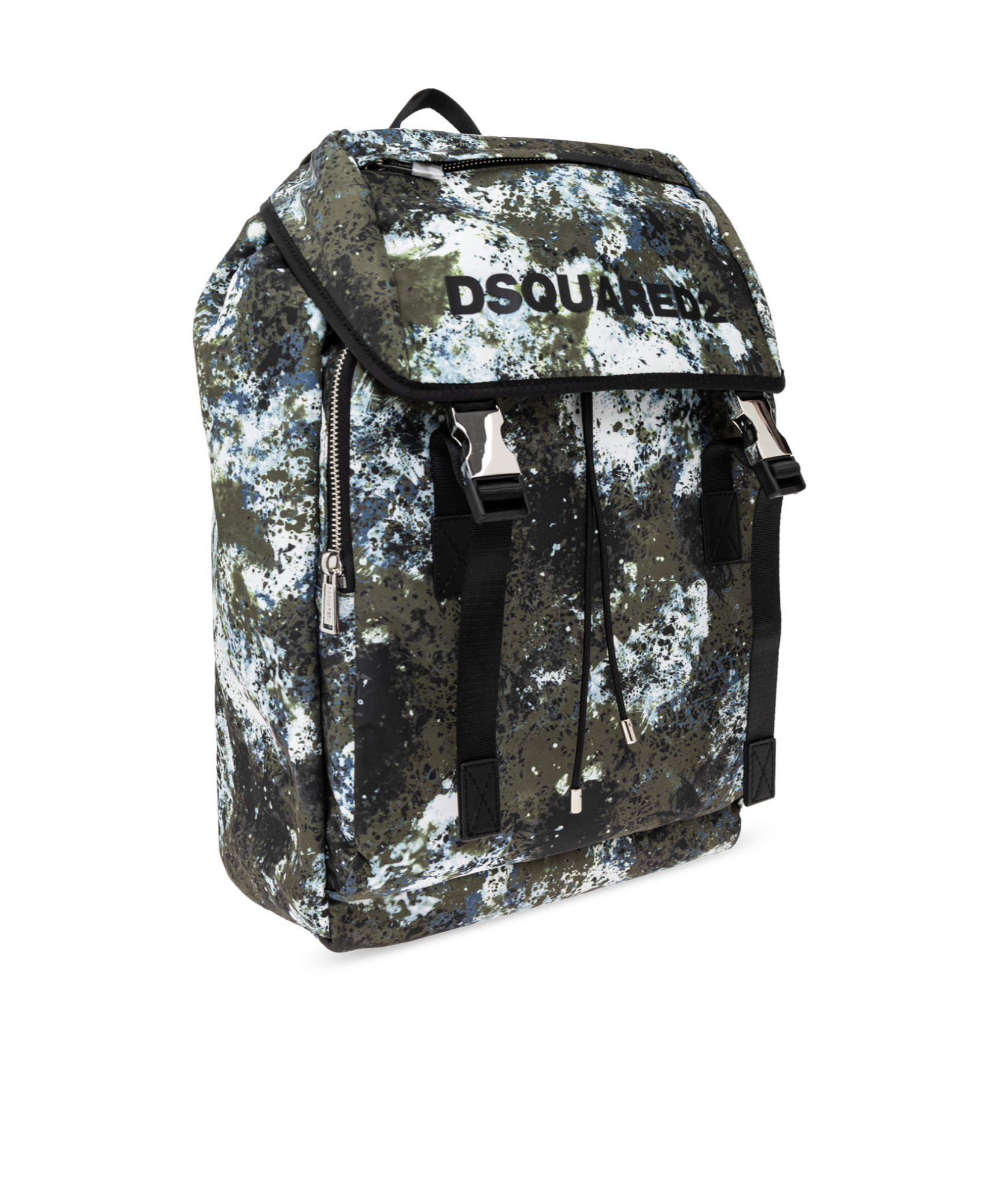 Dsquared2 Printed Backpack In Black