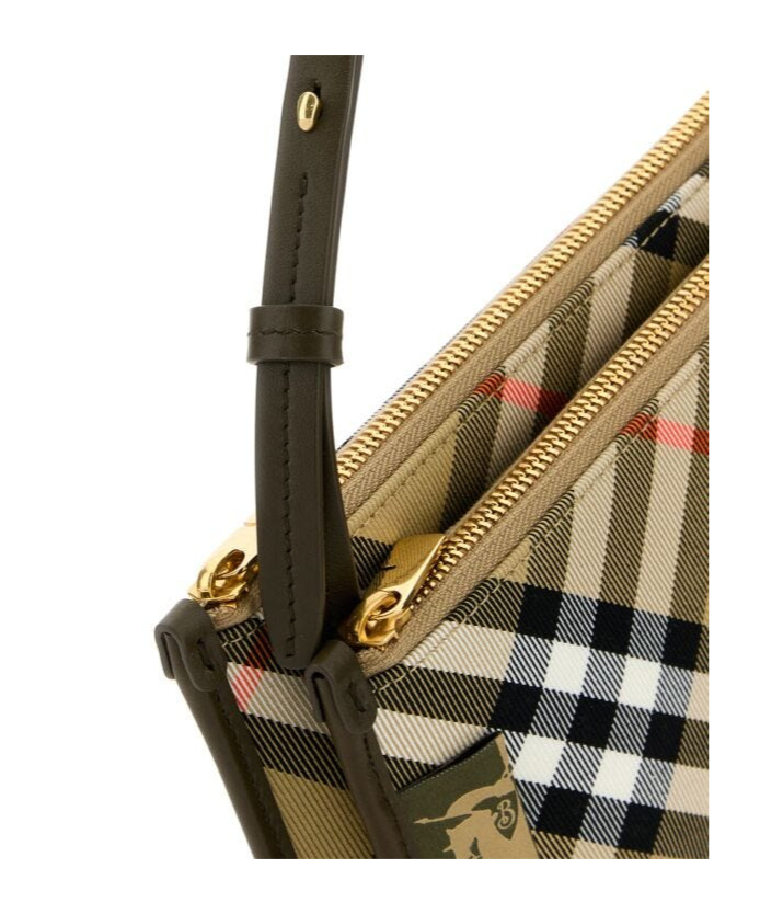 Burberry Checked Cross Body Bag In Nude