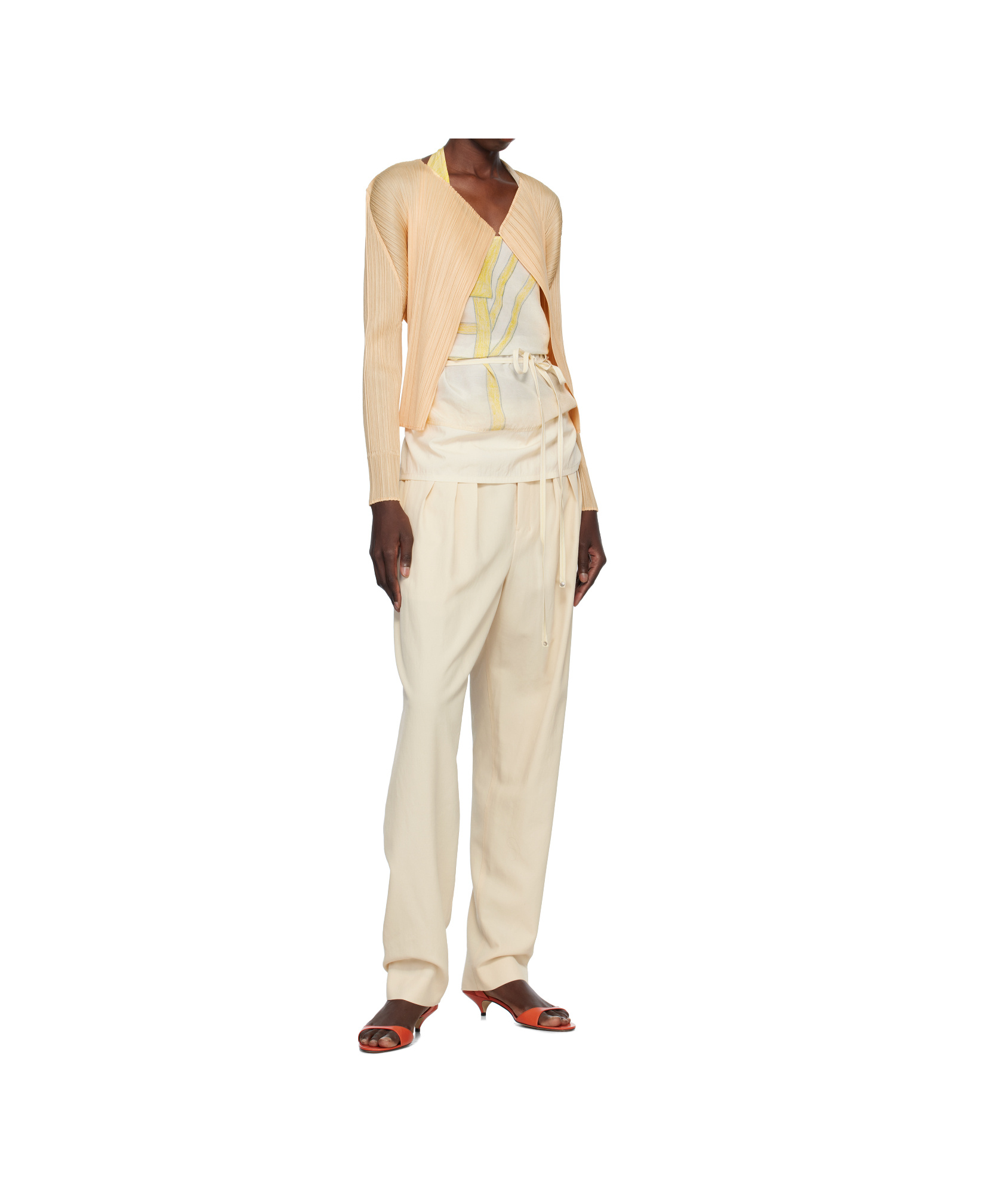 Issey Miyake Yellow Monthly Colors March Cardigan In Nude