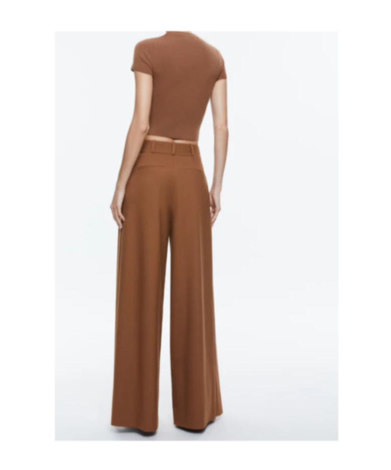 Alice And Olivia Belt-loop Casual Pants In Brown