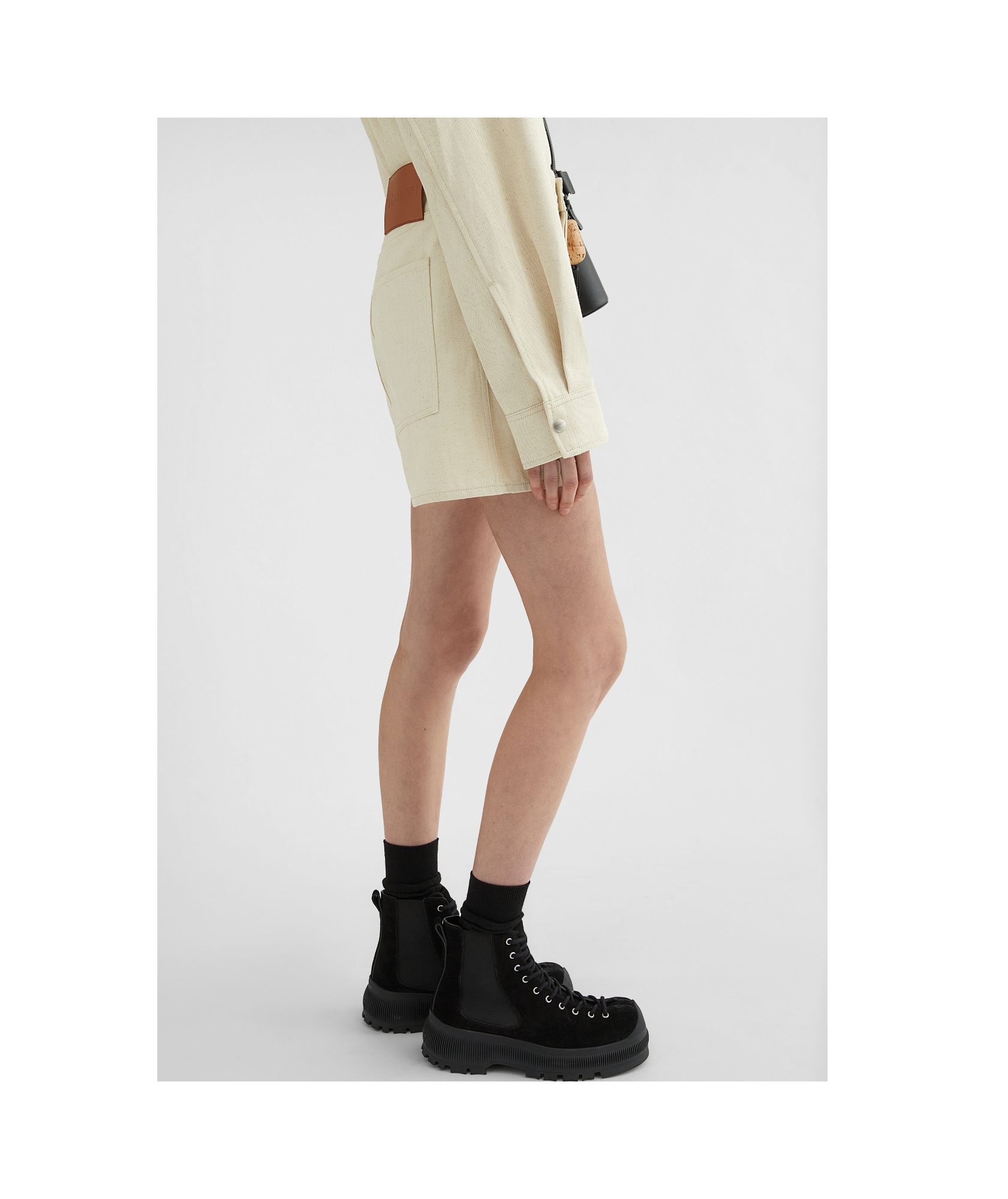 Jil Sander High-rise Denim Shorts In Nude