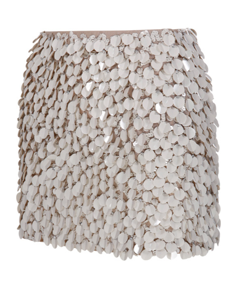 P.a.r.o.s.h Sequinned Mini Skirt In Gray