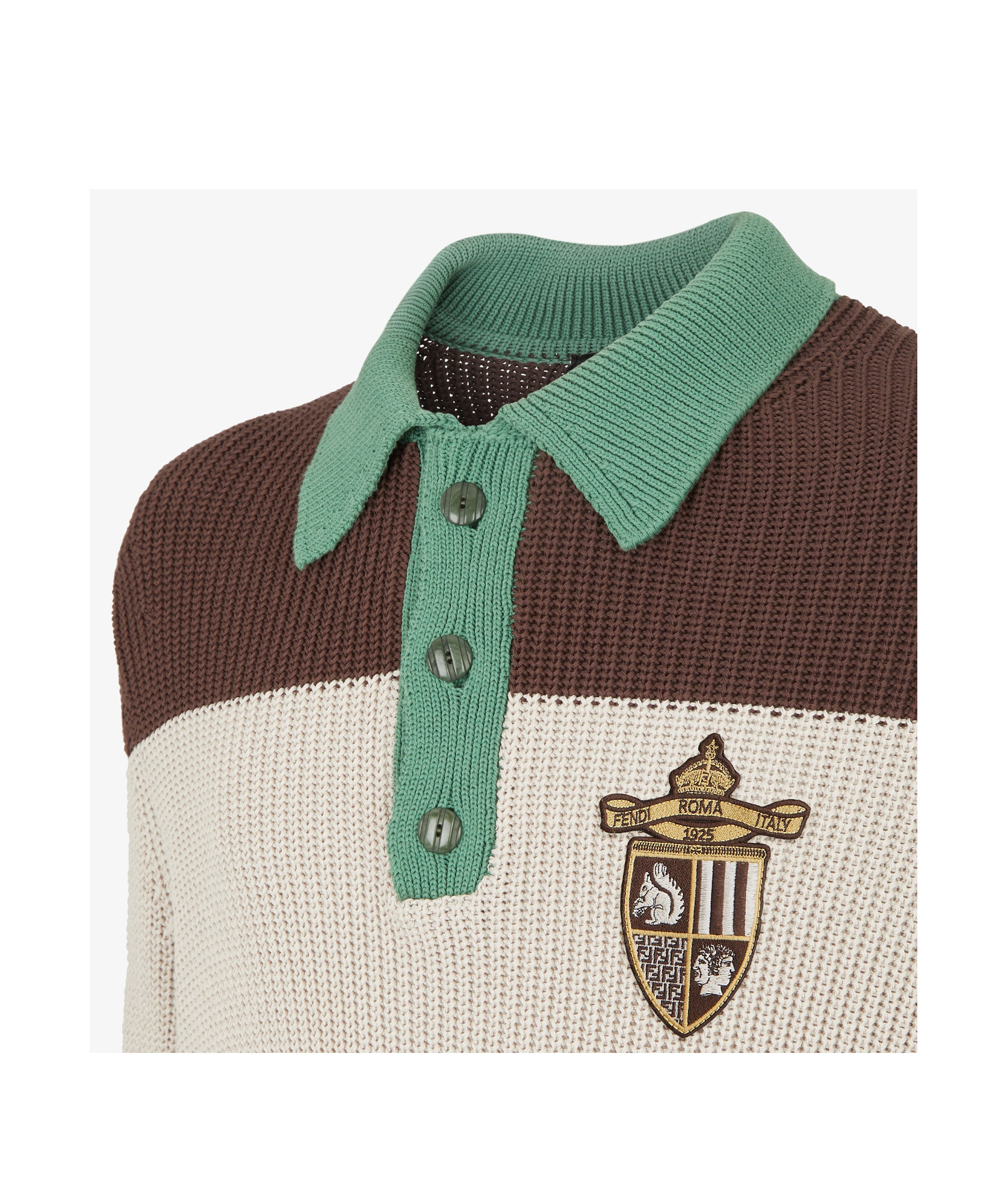 Fendi Cotton Knitted Polo In Multi