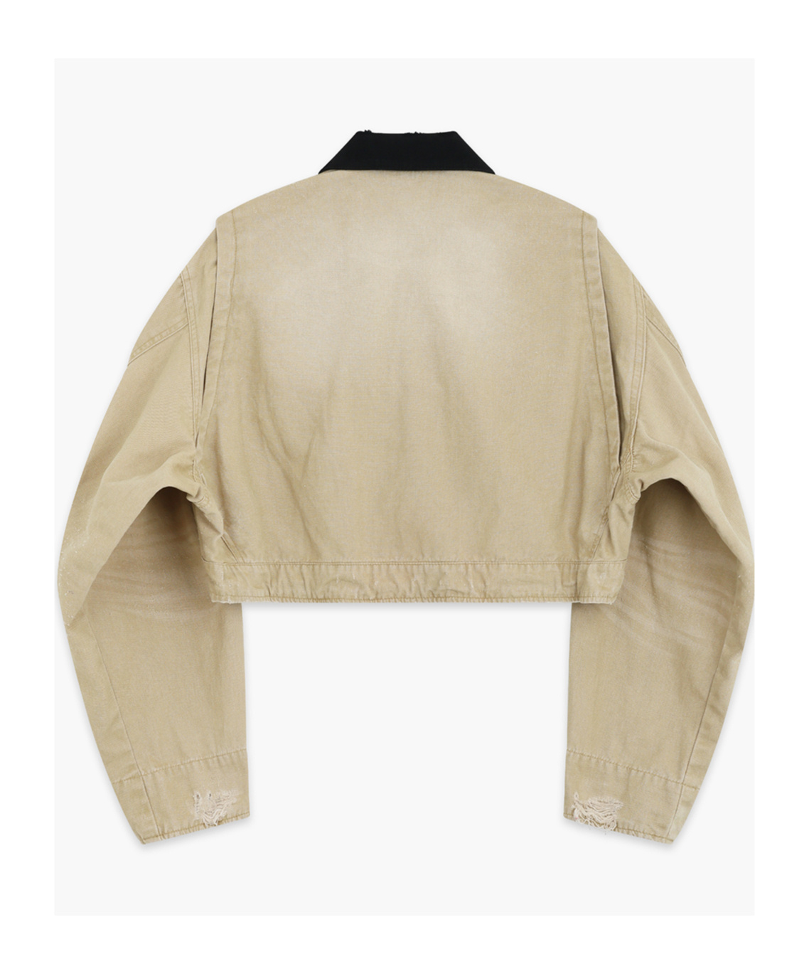 WE11 DONE OXFORD CROPPED DENIM JACKET