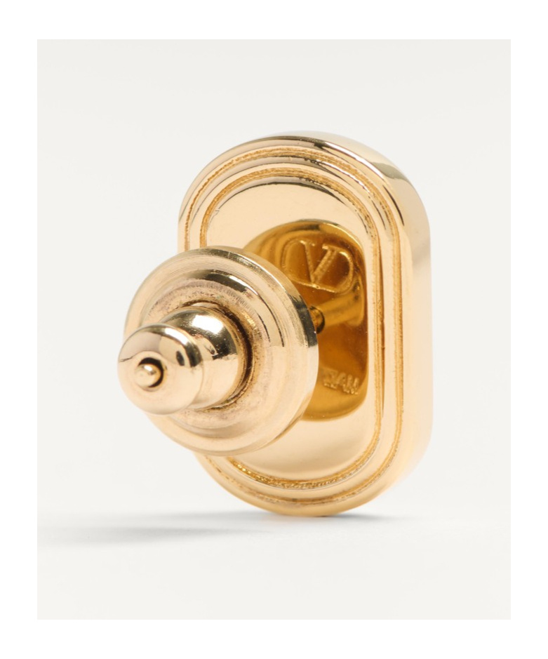 Valentino Ovalette Vlogo Enamelled Stud Earrings In Yellow