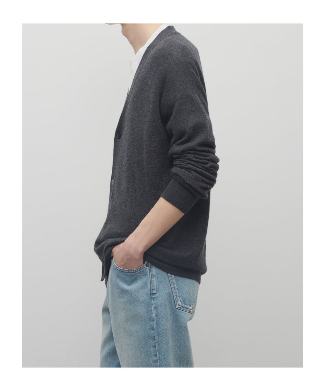 The Row Raimo Cardigan In Cashmere In Blue