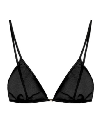 Elisabetta Franchi Bra In Satin And Tulle In Black