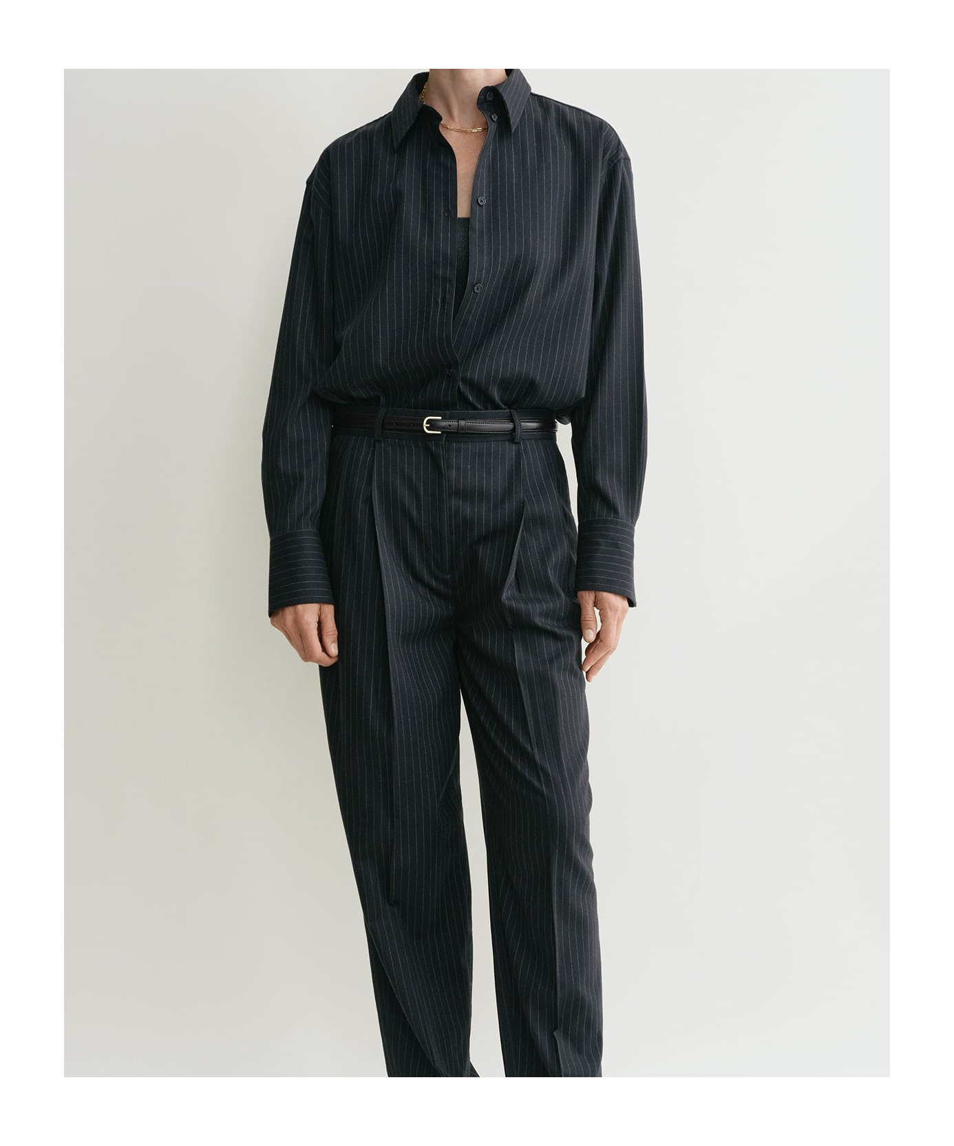 Totême Pinstripe Pants In Black