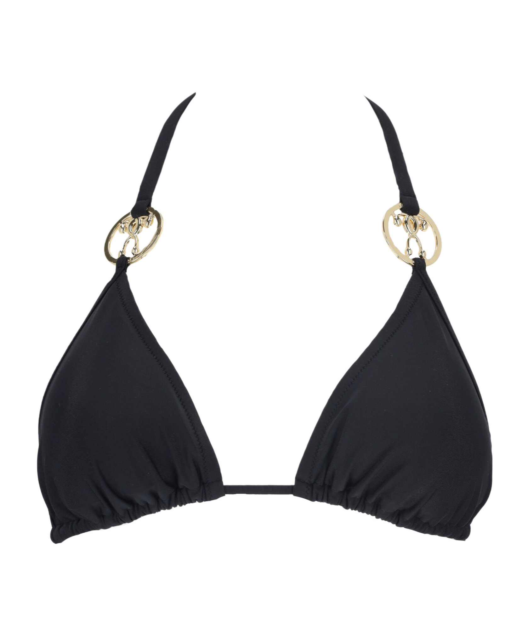Moschino Triangle Bikini Top In Black
