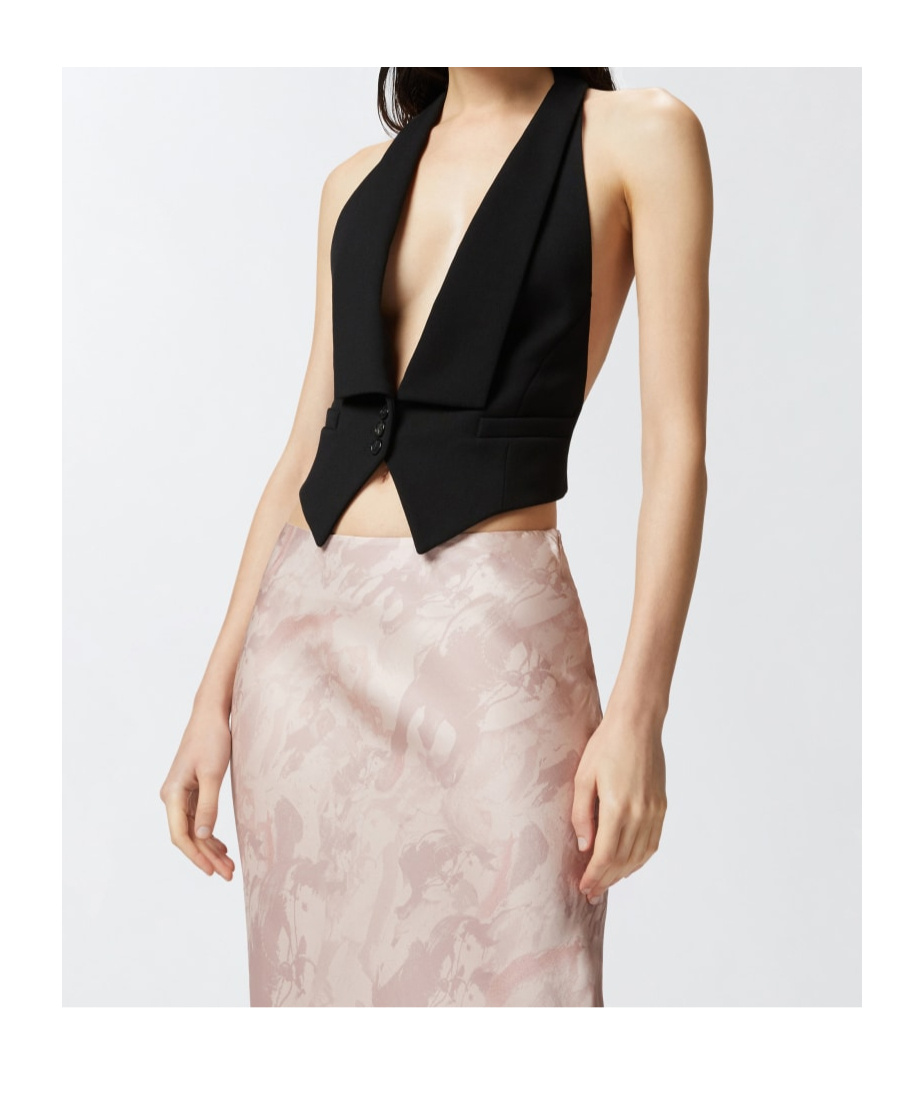 Shop Pinko Rear-tied Vest In Black