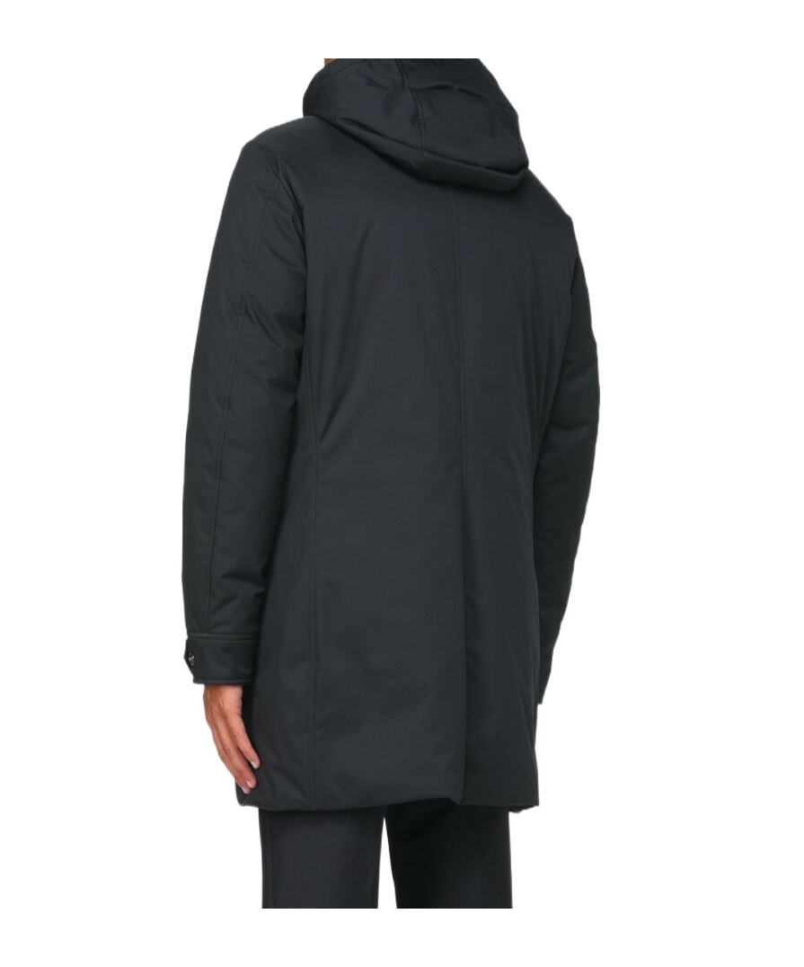 Moorer Raffaello Hooded Coat In Black