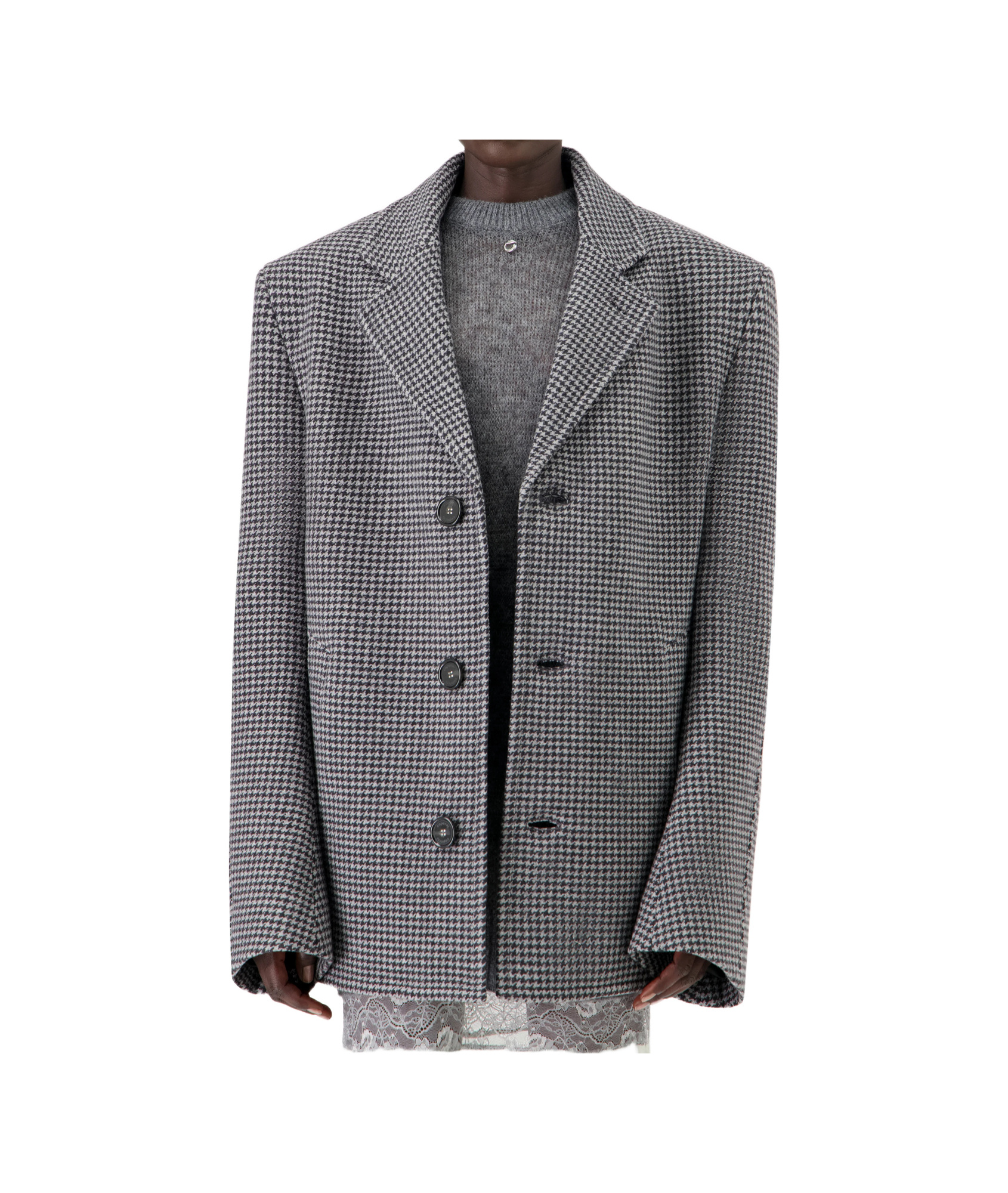 Coperni Single-breasted Long-sleeve Coat In Gray