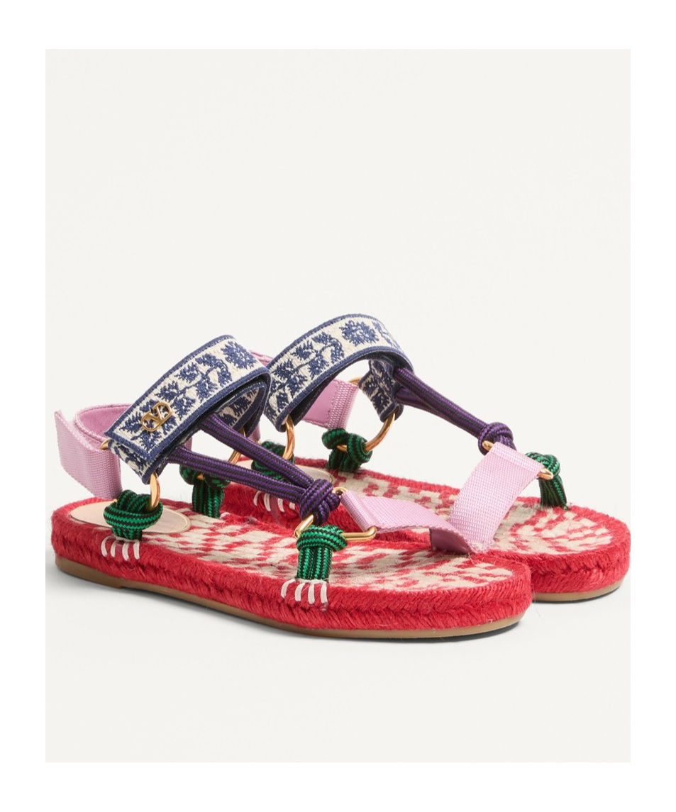 Shop Valentino Lake Powell Sandal With Grape Embroidery 20mm In Multicolor