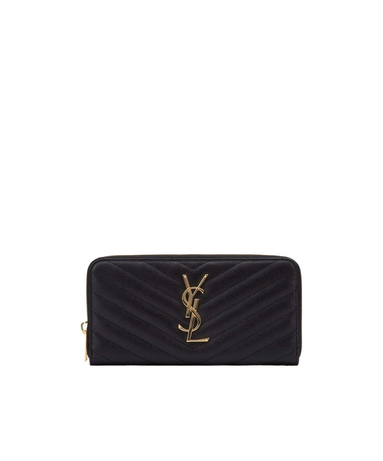 Saint Laurent Cassandre Leather Continental Wallet In Black