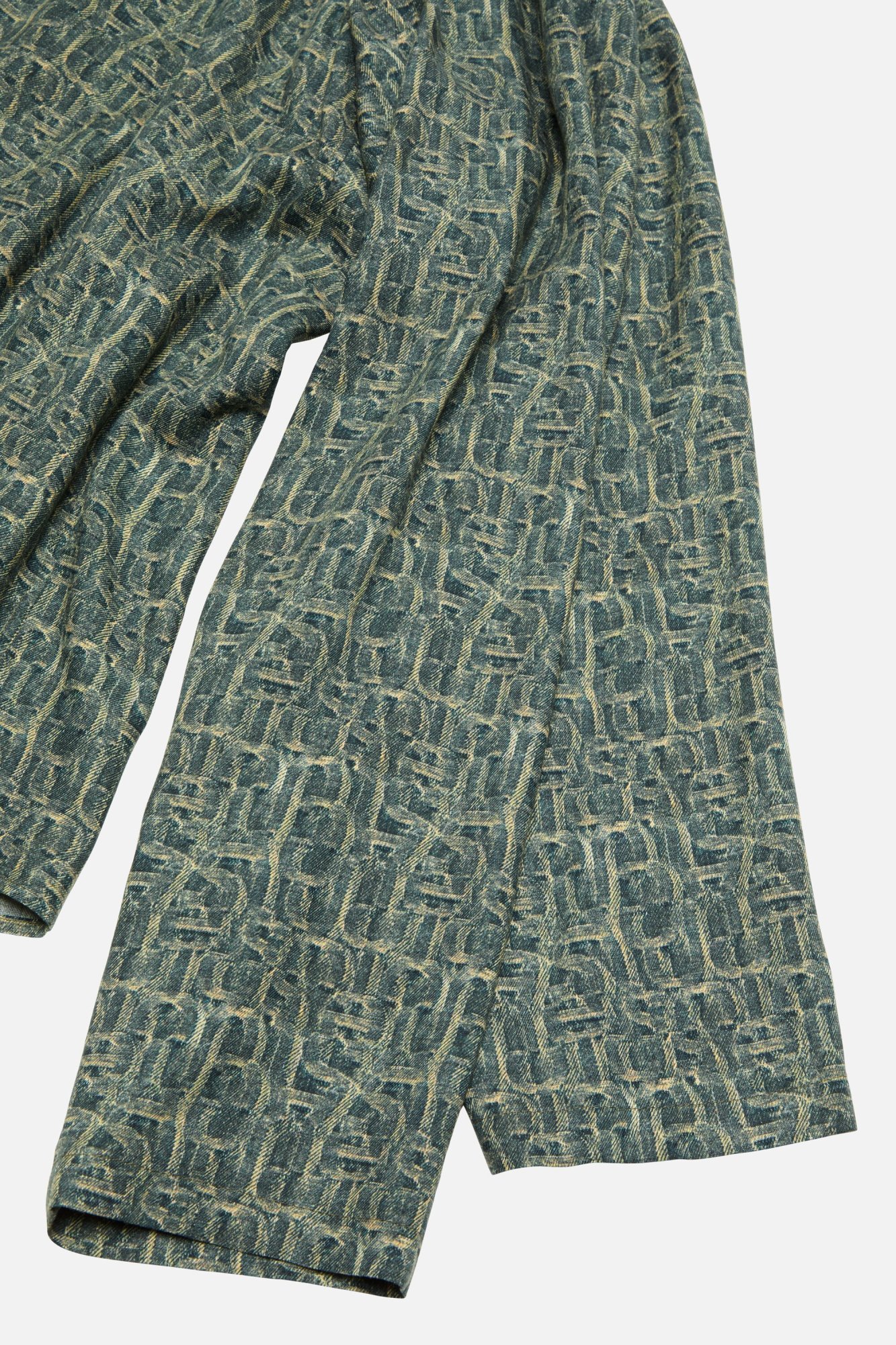 Acne Studios Monogram Button-up Shirt In Green