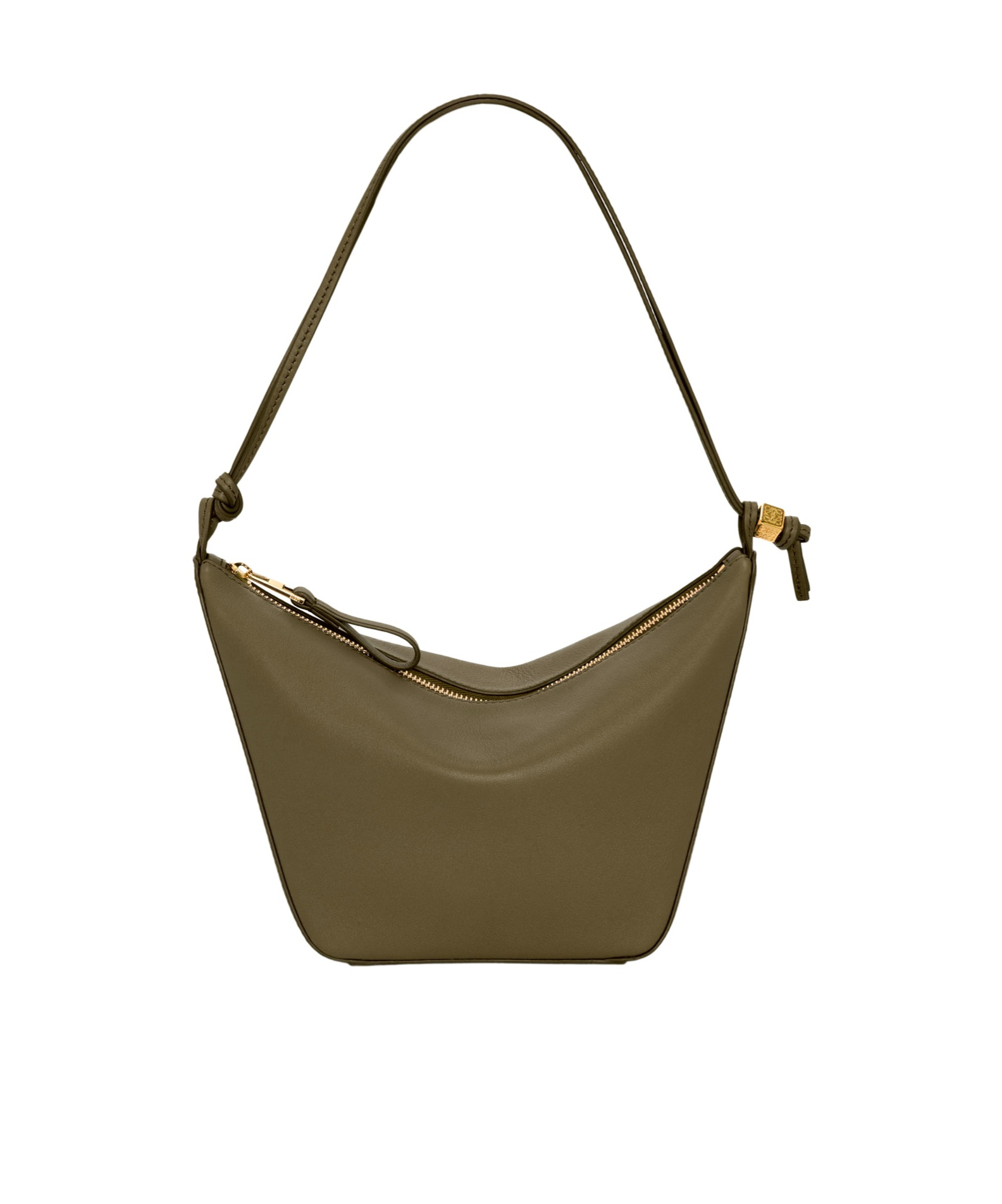 Loewe Hammock Drawstring Small Leather Shoulder Bag In Green