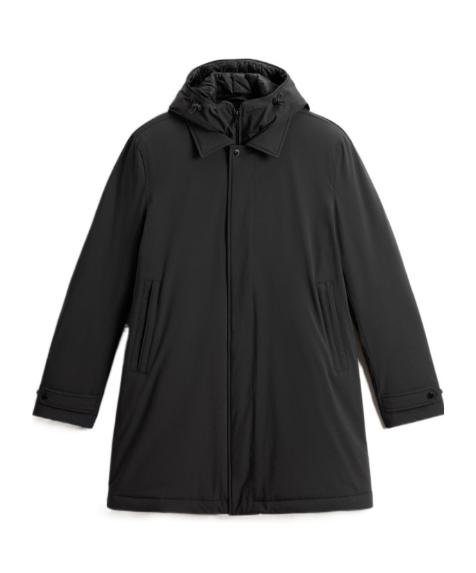 Woolrich Layered Coat In Black