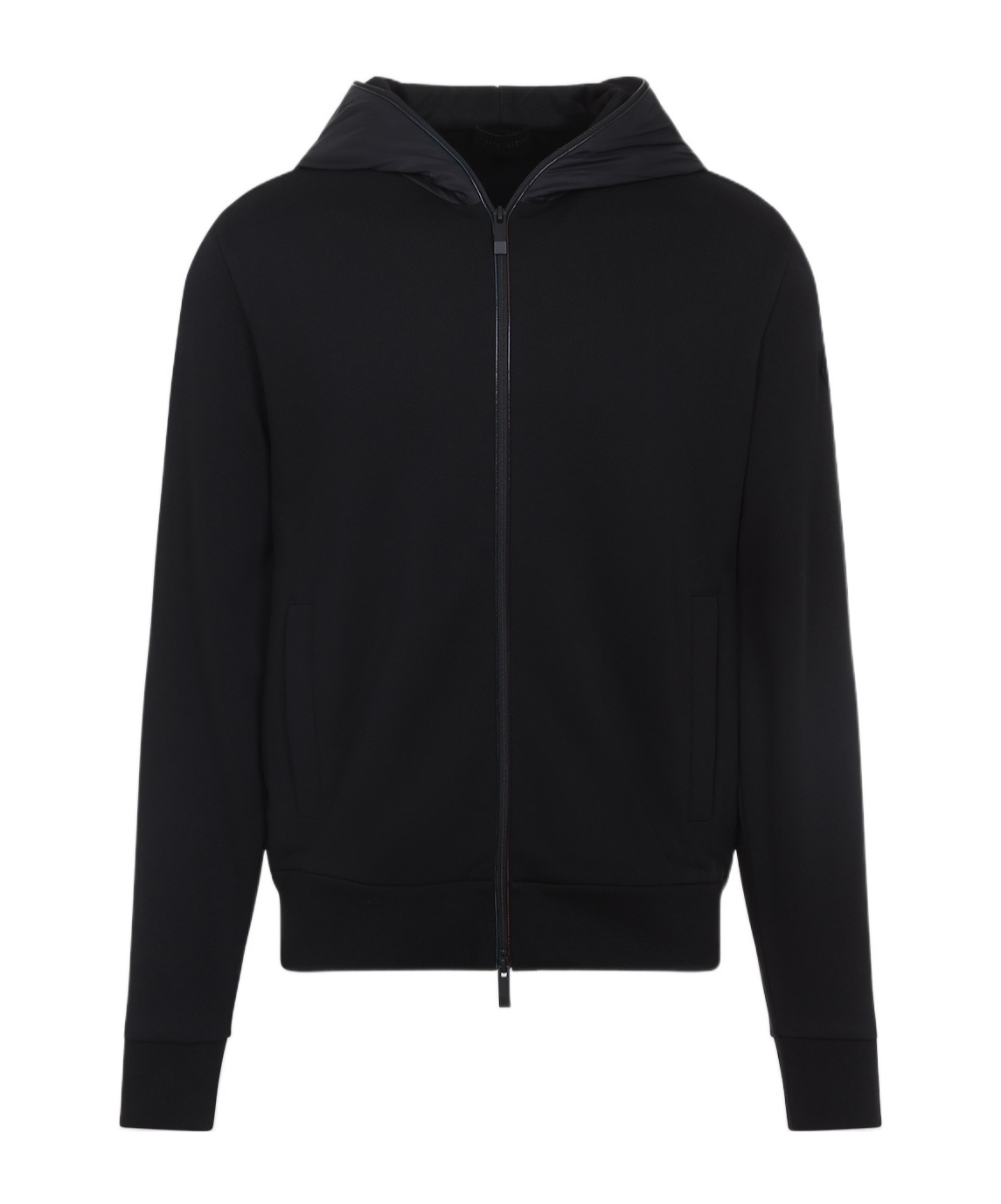 Moncler Zip-up Hooded Sweatshirt In Black