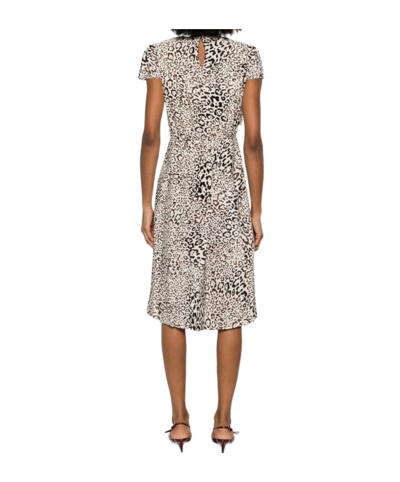 Alessandra Rich Leopard-print Pleated Midi Dress In White