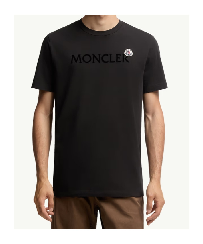Moncler Men T-shirt With Flocked Cotton Logo