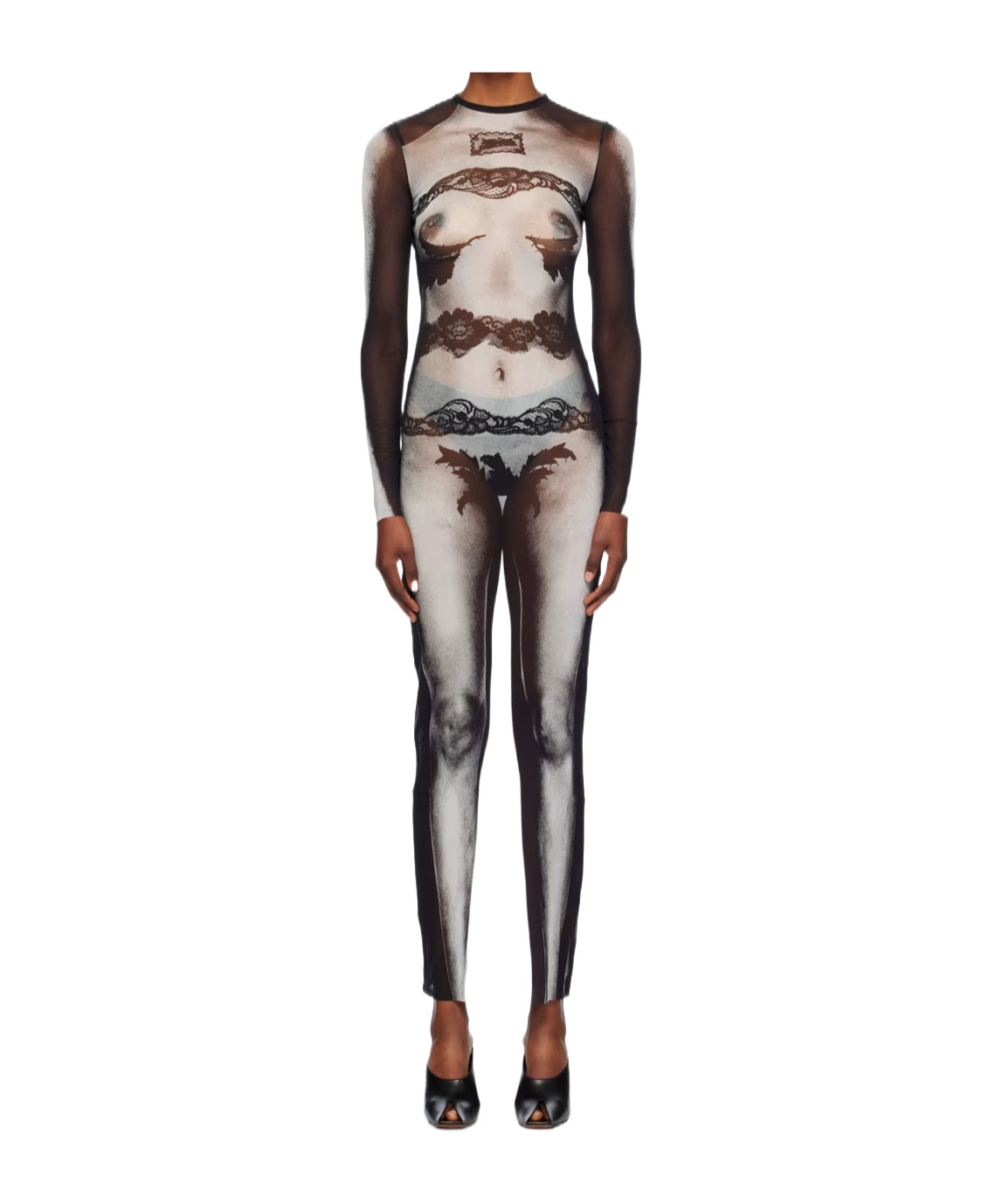 Jean Paul Gaultier Printed Pattern Dress In White