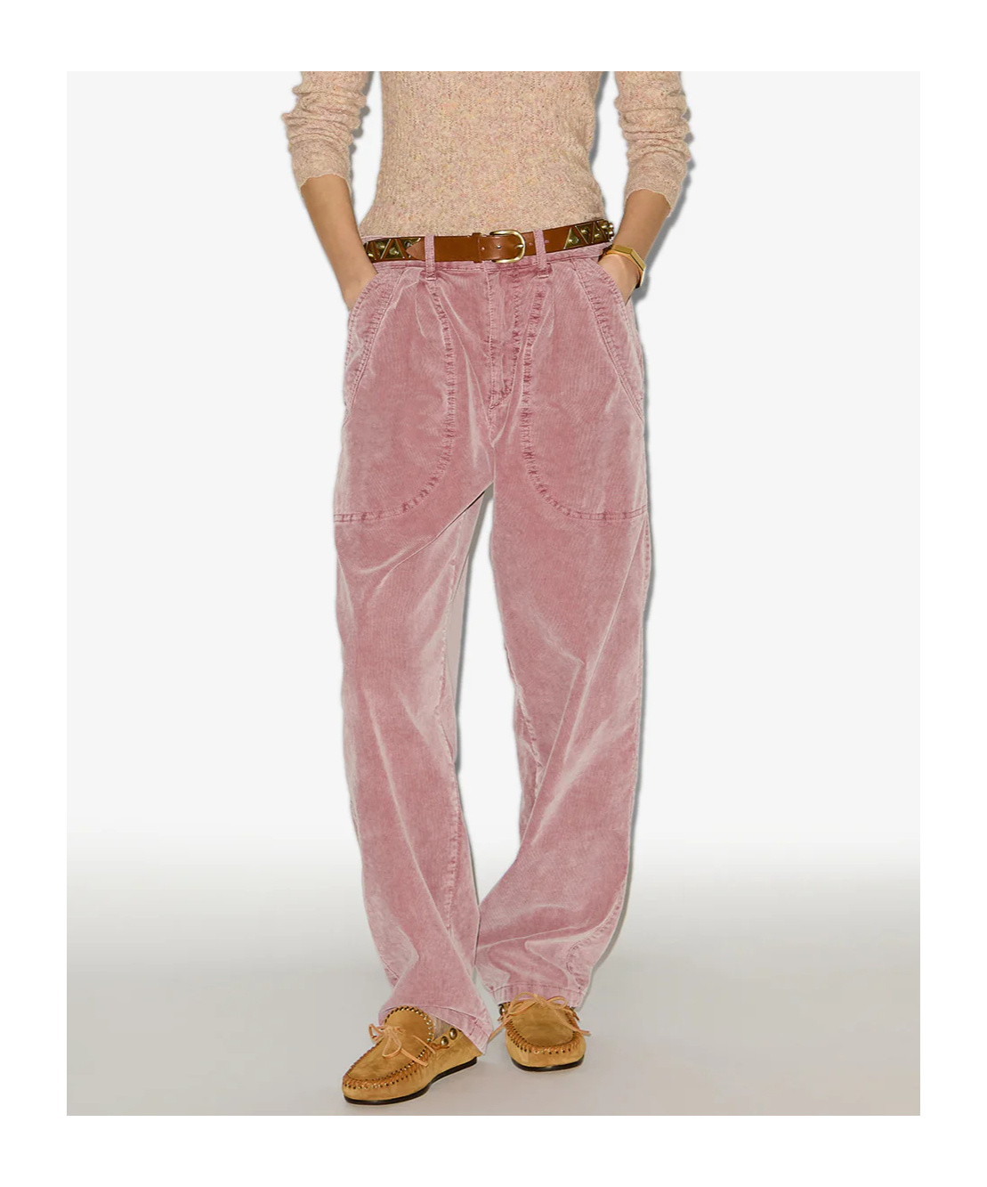 Isabel Marant Étoile Onyta Corduroy Pants In Pink