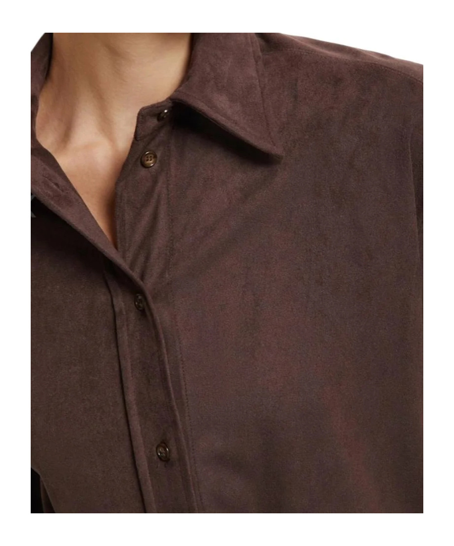 Ottod'ame Button-down Long-sleeved Shirt In Brown
