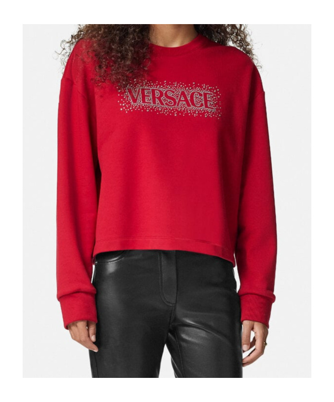 Versace Logo-embellished Sweatshirt In Red