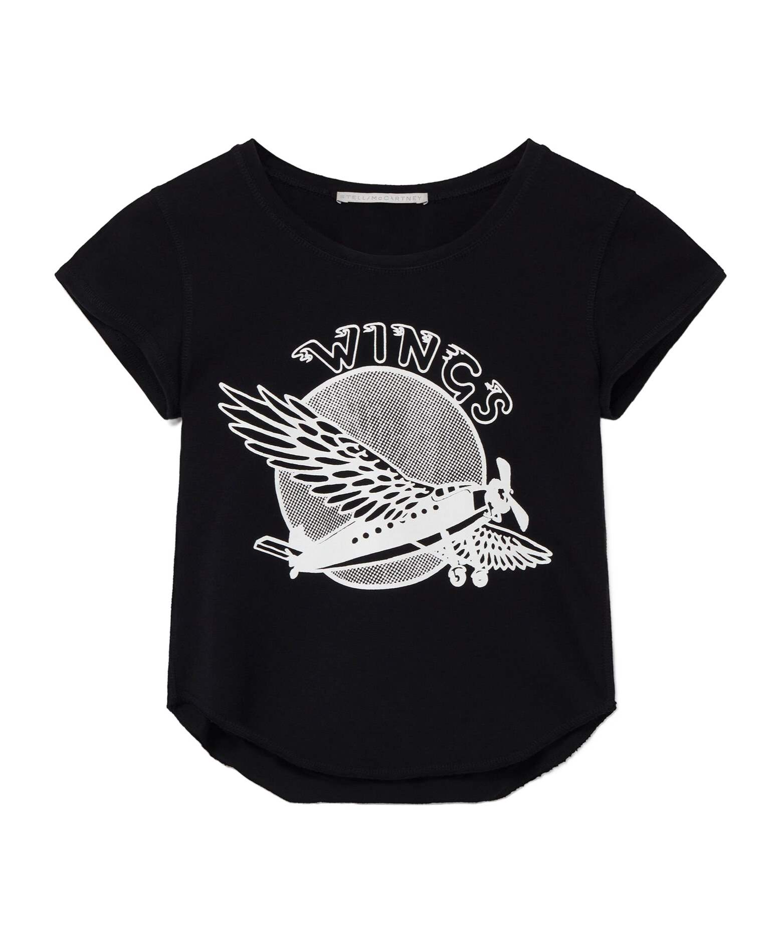 Stella Mccartney Black Graphic-print Cotton T-shirt In Black