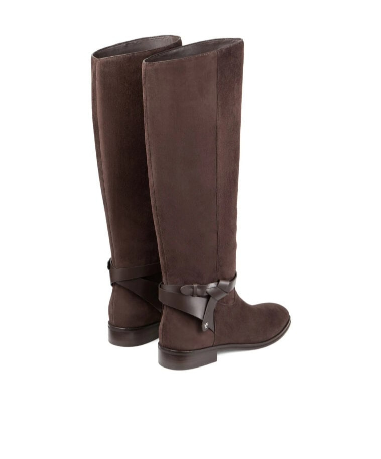 Jimmy Choo Logo Thigh-high Boots In Brown