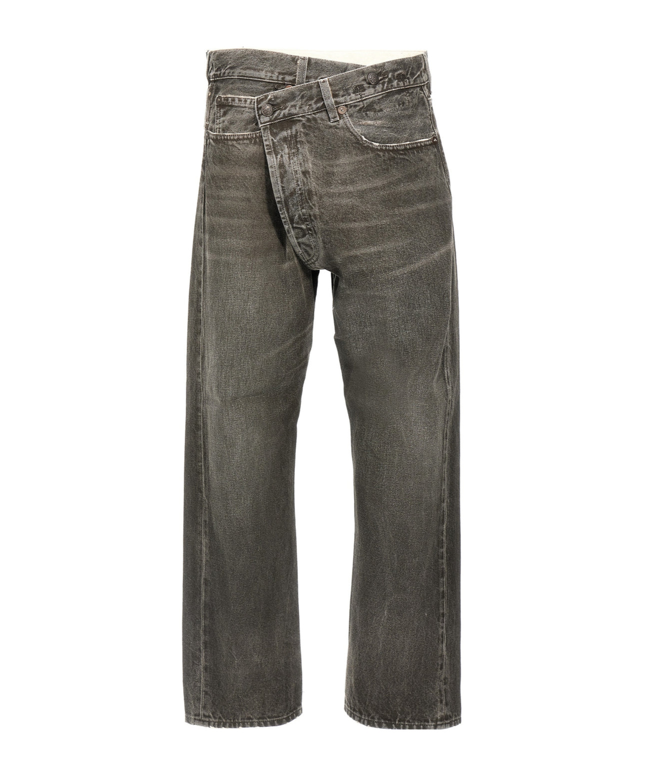 R13 Grey Cross Over Jeans In Gray