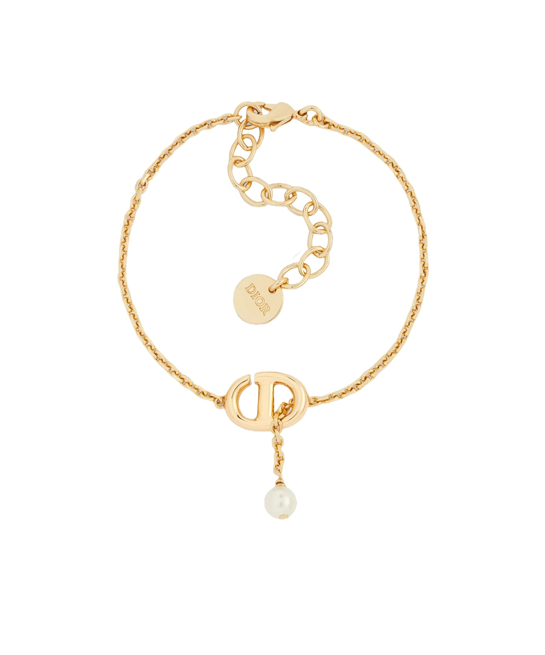 Dior Cd Navy Bracelet In Gold
