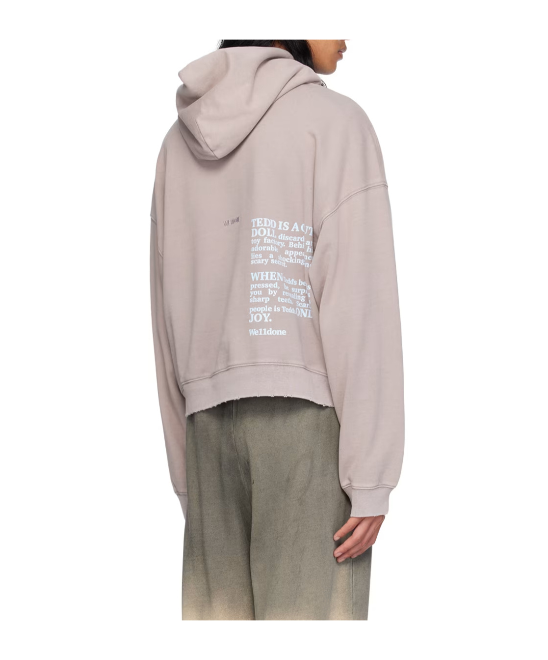 We11 Done Lettering Hoodie In Nude