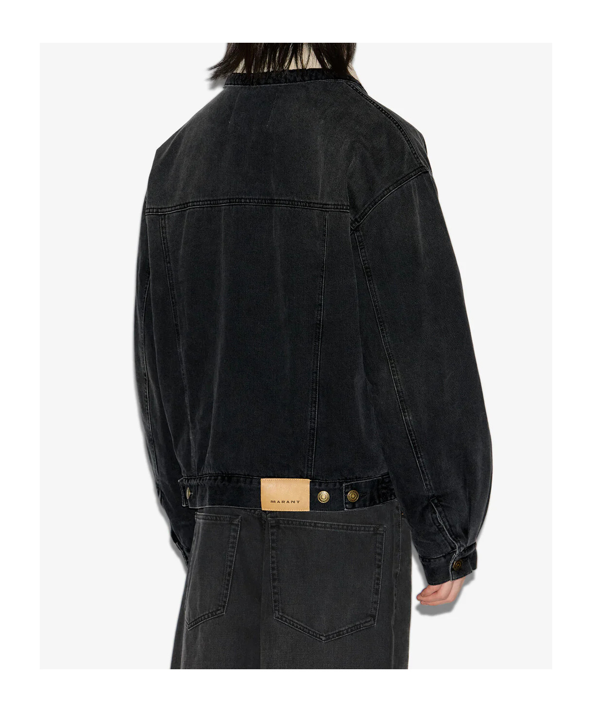 Isabel Marant Shearling Collar Buttoned Jackson Jacket In Black