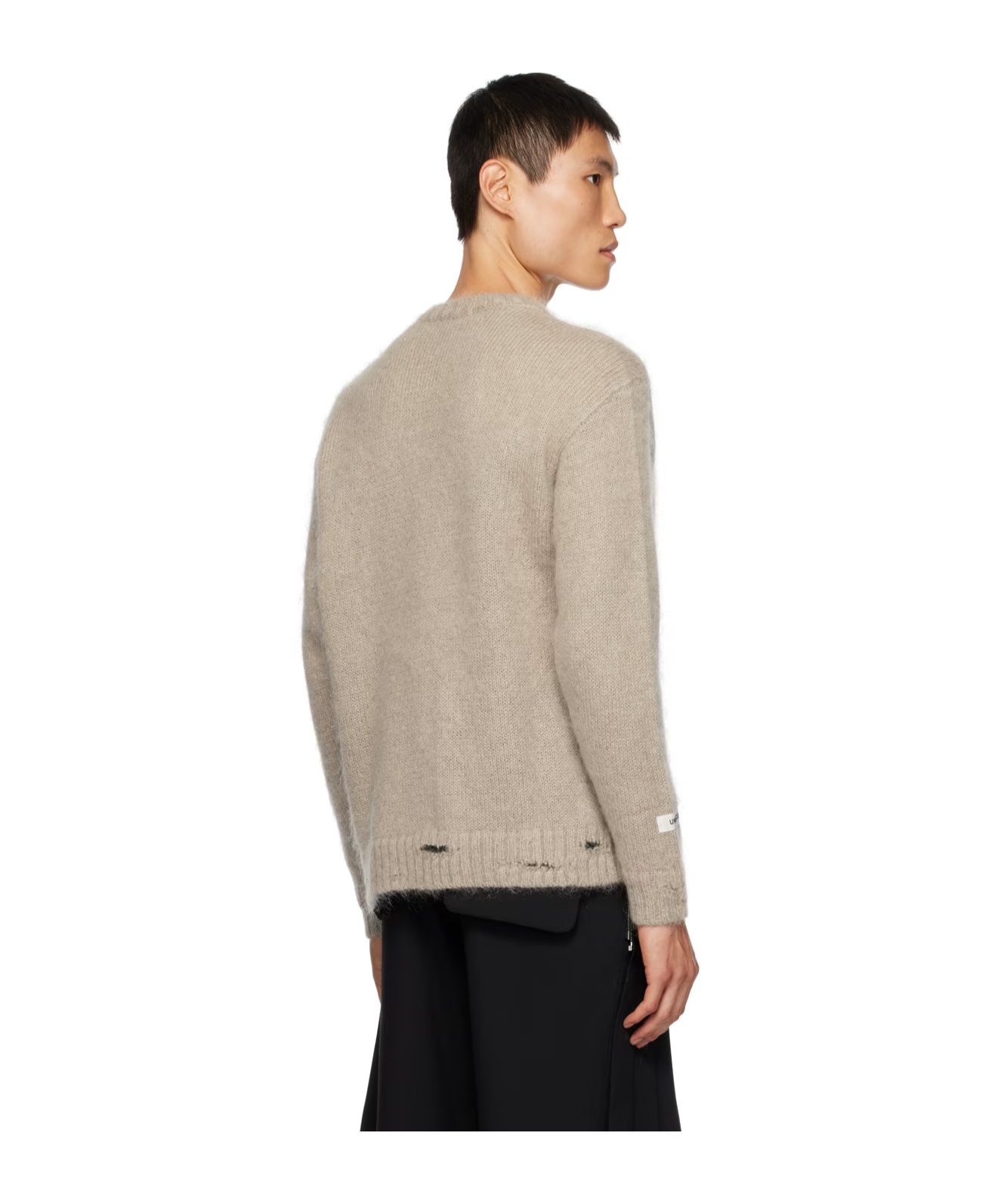 Undercover Long Sleeved Sweater With Holes In Nude