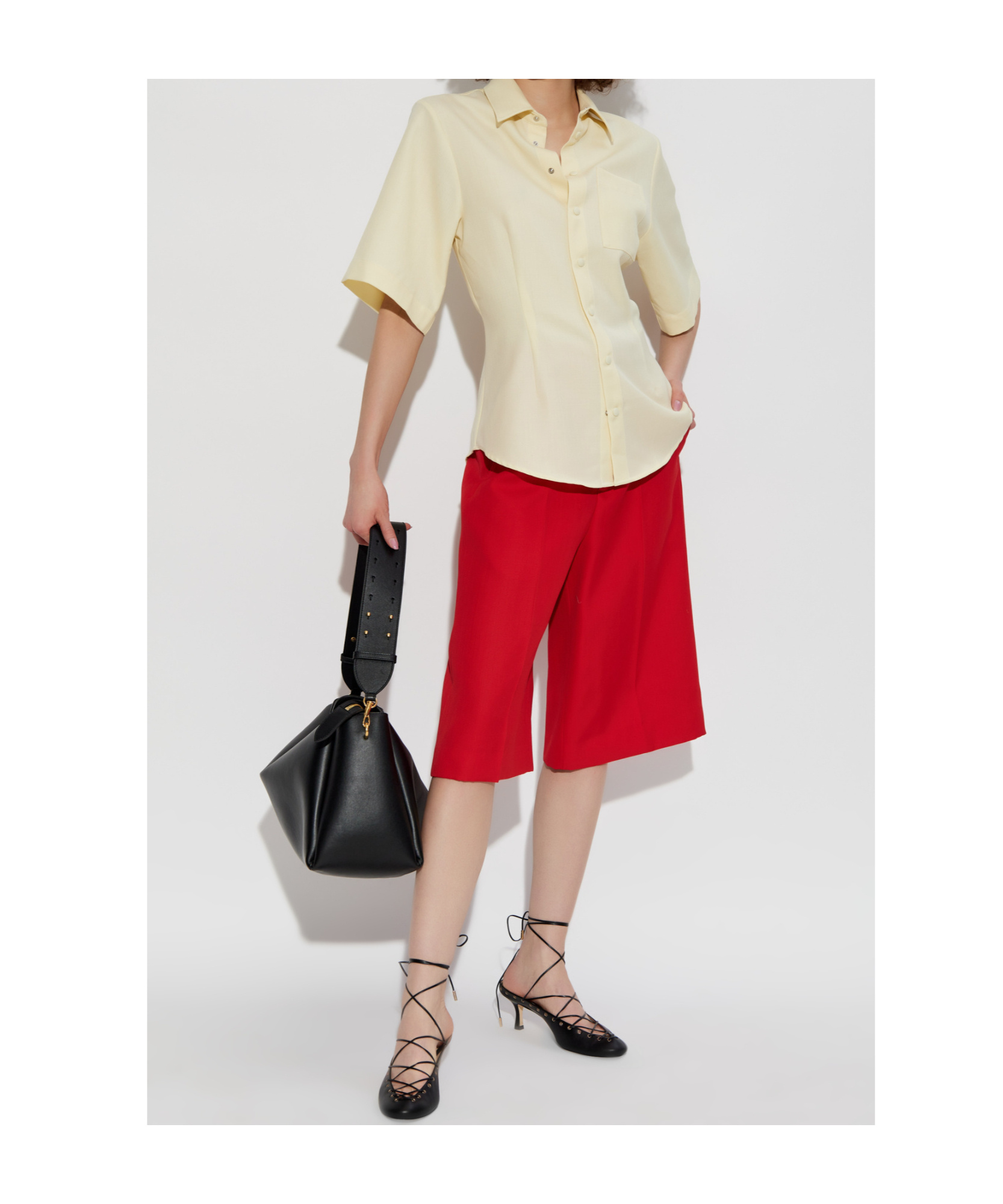 Ami Alexandre Mattiussi Ami Short Sleeved Button In Nude