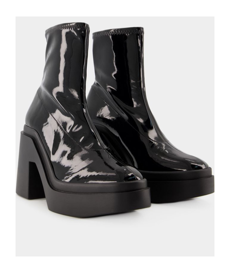 Robert Clergerie Nina 100mm Patent Ankle Boots In Black